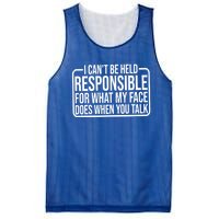 For What My Face Does When You Talk Giftgiftgift Cool Gift Mesh Reversible Basketball Jersey Tank