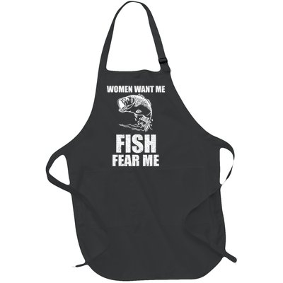 Fish Want Me, Women Fear Me Meme Full-Length Apron With Pockets