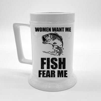 Fish Want Me, Women Fear Me Meme Beer Stein