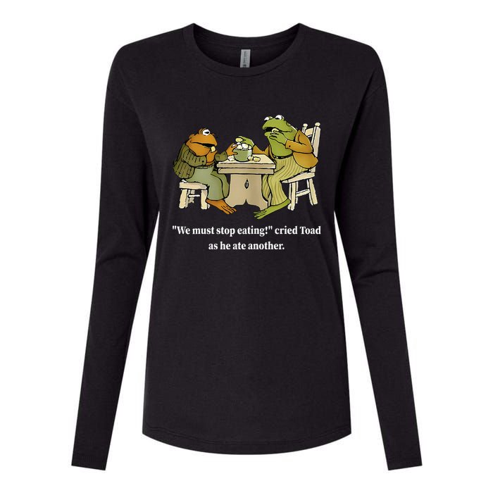 Funny We Must Stop Eating Cried Toad As He Ate Another Womens Cotton Relaxed Long Sleeve T-Shirt