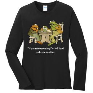 Funny We Must Stop Eating Cried Toad As He Ate Another Ladies Long Sleeve Shirt