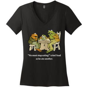 Funny We Must Stop Eating Cried Toad As He Ate Another Women's V-Neck T-Shirt