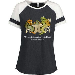 Funny We Must Stop Eating Cried Toad As He Ate Another Enza Ladies Jersey Colorblock Tee