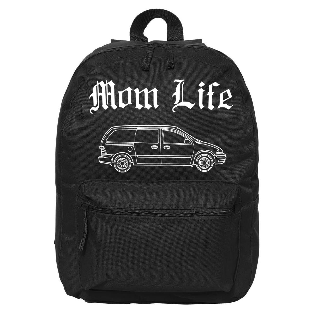 Funny Womens Mom Life Gangsta Minivan Gift Funny Gift For Busy Moms 16 in Basic Backpack