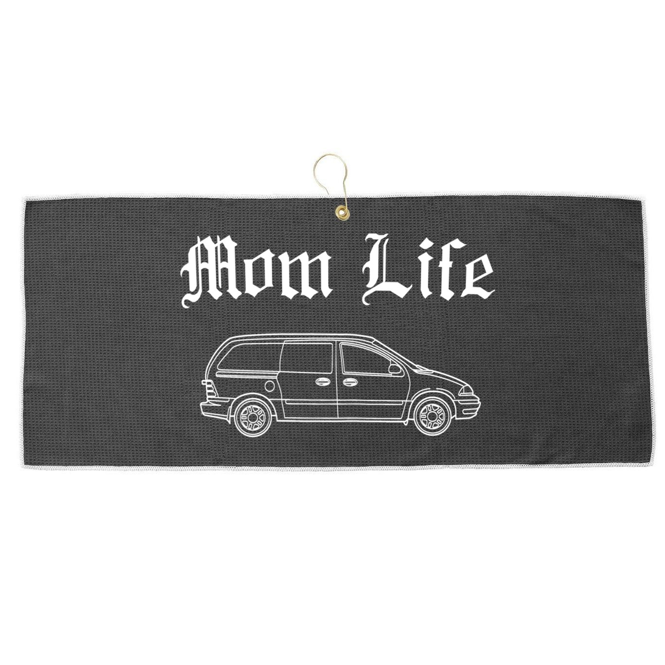 Funny Womens Mom Life Gangsta Minivan Gift Funny Gift For Busy Moms Large Microfiber Waffle Golf Towel