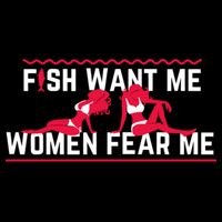 Fish Want Me, Women Fear Me Drawstring Bag