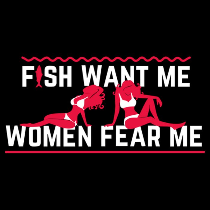 Fish Want Me, Women Fear Me Drawstring Bag