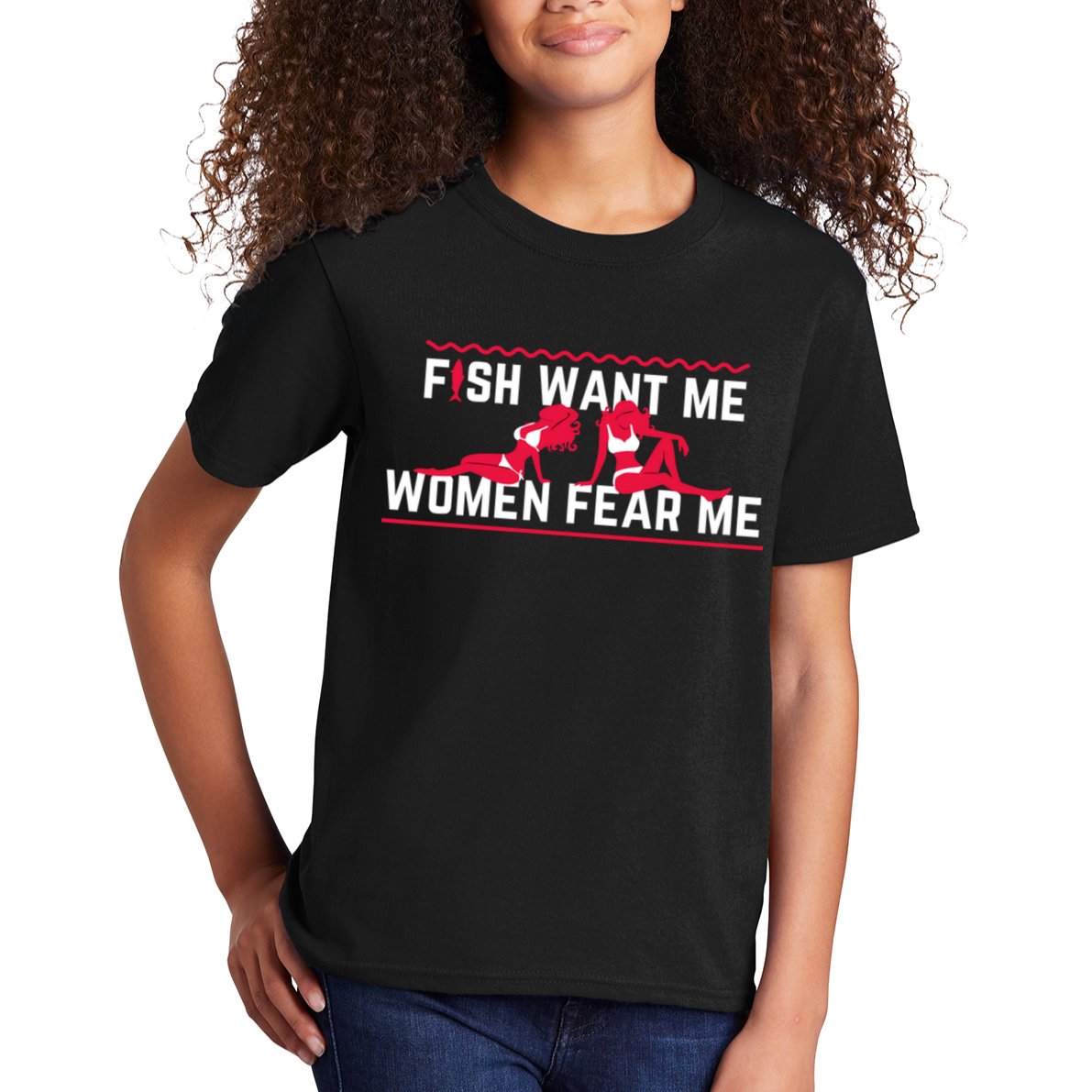 Fish Want Me, Women Fear Me Kids T-Shirt