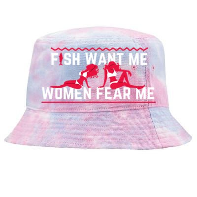 Fish Want Me, Women Fear Me Tie-Dyed Bucket Hat