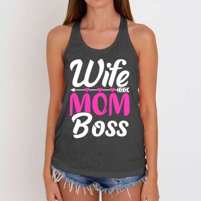 Funny Wife Mom Boss MotherS Day Gift Women's Knotted Racerback Tank