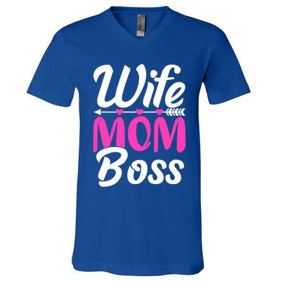 Funny Wife Mom Boss MotherS Day Gift V-Neck T-Shirt