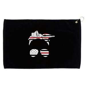 Fire Wife Messy Bun Firefighter Wife Thin Red Line Husband Great Gift Grommeted Golf Towel