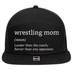 Funny Wrestling Mom Definition Wrestler Wrestling Fans 7 Panel Mesh Trucker Snapback Hat