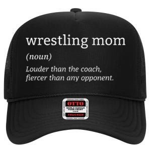 Funny Wrestling Mom Definition Wrestler Wrestling Fans High Crown Mesh Back Trucker Hat