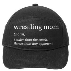 Funny Wrestling Mom Definition Wrestler Wrestling Fans 7-Panel Snapback Hat