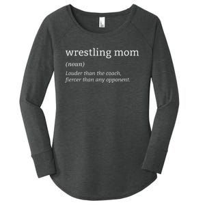 Funny Wrestling Mom Definition Wrestler Wrestling Fans Women's Perfect Tri Tunic Long Sleeve Shirt