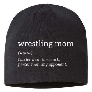 Funny Wrestling Mom Definition Wrestler Wrestling Fans Sustainable Beanie