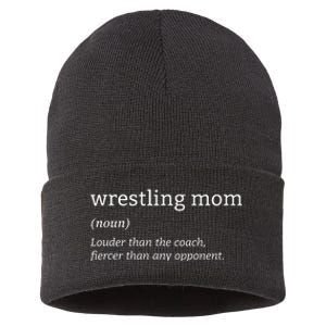 Funny Wrestling Mom Definition Wrestler Wrestling Fans Sustainable Knit Beanie