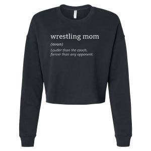 Funny Wrestling Mom Definition Wrestler Wrestling Fans Cropped Pullover Crew