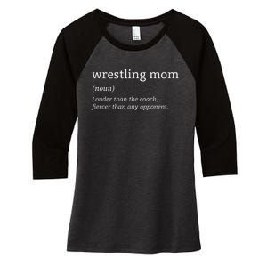 Funny Wrestling Mom Definition Wrestler Wrestling Fans Women's Tri-Blend 3/4-Sleeve Raglan Shirt