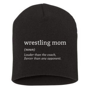 Funny Wrestling Mom Definition Wrestler Wrestling Fans Short Acrylic Beanie