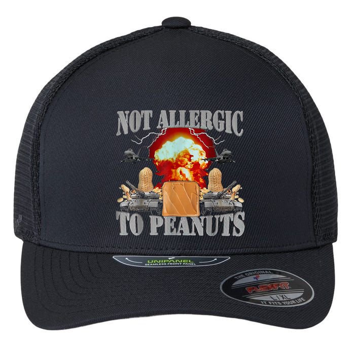 Funny Weird Meme Not Allergic To Peanut Cursed Peanut Butter Flexfit Unipanel Trucker Cap