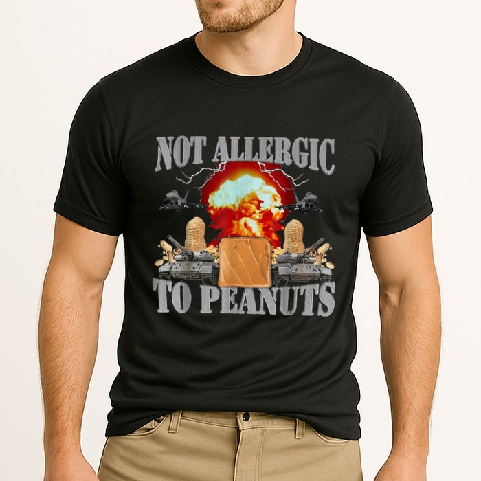 Funny Weird Meme Not Allergic To Peanut Cursed Peanut Butter Performance Shirt