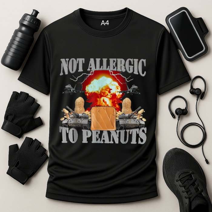Funny Weird Meme Not Allergic To Peanut Cursed Peanut Butter Performance Shirt