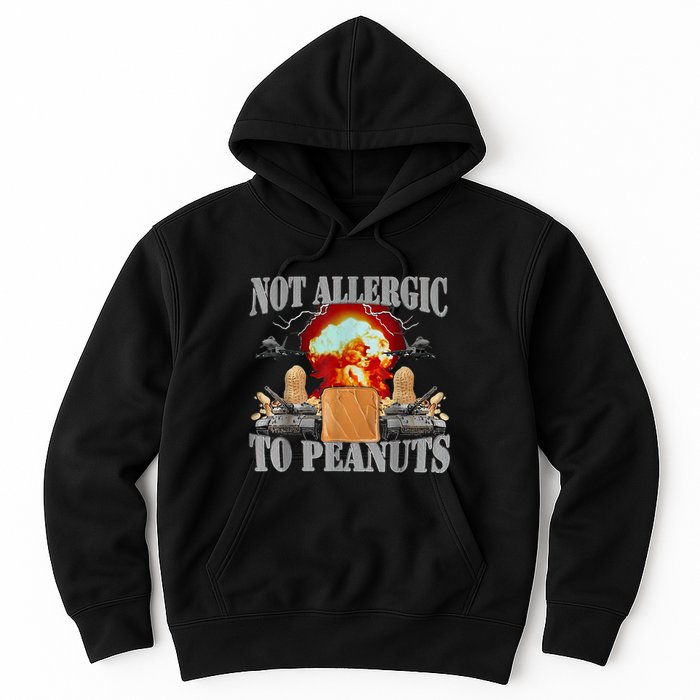 Funny Weird Meme Not Allergic To Peanut Cursed Peanut Butter Hoodie