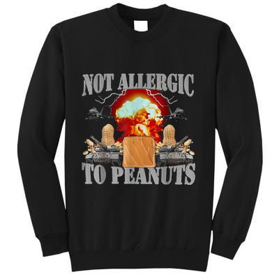 Funny Weird Meme Not Allergic To Peanut Cursed Peanut Butter Sweatshirt