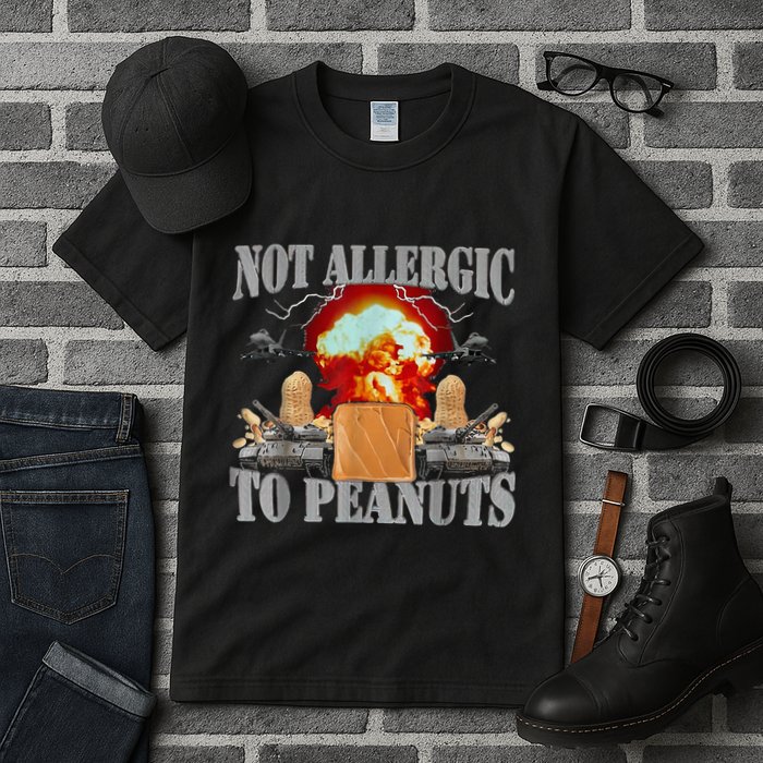 Funny Weird Meme Not Allergic To Peanut Cursed Peanut Butter Tall T-Shirt