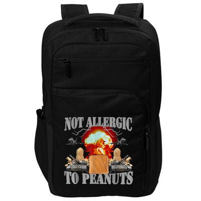 Funny Weird Meme Not Allergic To Peanut Cursed Peanut Butter Impact Tech Backpack