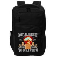 Funny Weird Meme Not Allergic To Peanut Cursed Peanut Butter Impact Tech Backpack