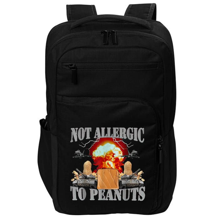 Funny Weird Meme Not Allergic To Peanut Cursed Peanut Butter Impact Tech Backpack