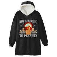 Funny Weird Meme Not Allergic To Peanut Cursed Peanut Butter Hooded Wearable Blanket