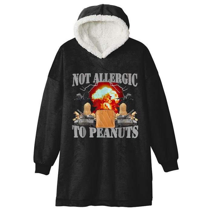 Funny Weird Meme Not Allergic To Peanut Cursed Peanut Butter Hooded Wearable Blanket