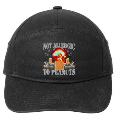 Funny Weird Meme Not Allergic To Peanut Cursed Peanut Butter 7-Panel Snapback Hat