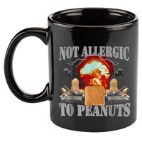 Funny Weird Meme Not Allergic To Peanut Cursed Peanut Butter 11oz C Handle Ceramic Mug