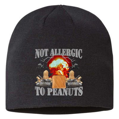 Funny Weird Meme Not Allergic To Peanut Cursed Peanut Butter Sustainable Beanie