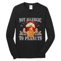 Funny Weird Meme Not Allergic To Peanut Cursed Peanut Butter Tall Long Sleeve T-Shirt