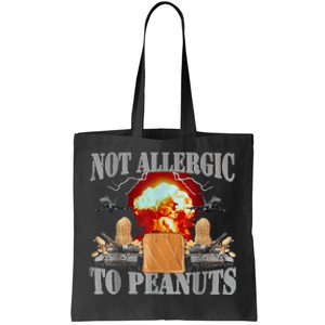 Funny Weird Meme Not Allergic To Peanut Cursed Peanut Butter Tote Bag