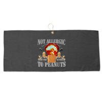 Funny Weird Meme Not Allergic To Peanut Cursed Peanut Butter Large Microfiber Waffle Golf Towel
