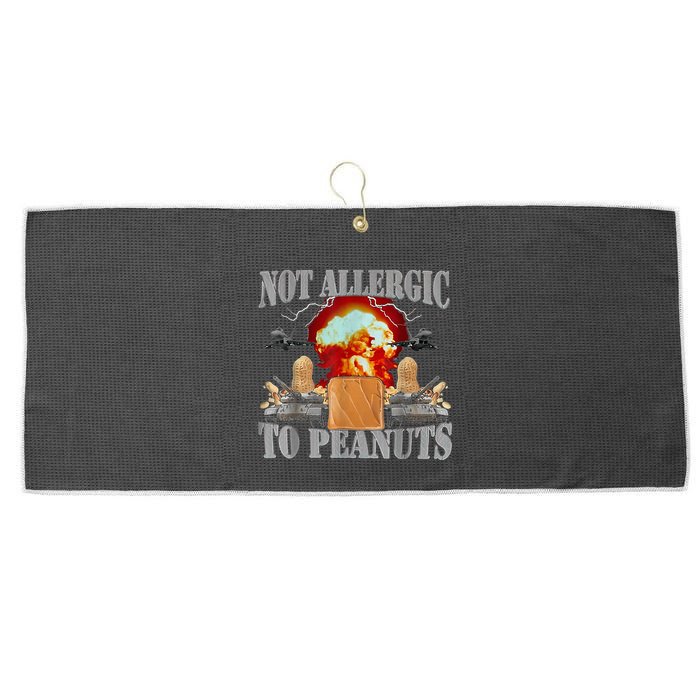 Funny Weird Meme Not Allergic To Peanut Cursed Peanut Butter Large Microfiber Waffle Golf Towel