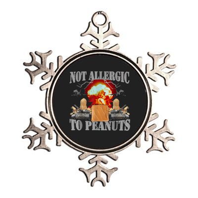 Funny Weird Meme Not Allergic To Peanut Cursed Peanut Butter Metallic Star Ornament