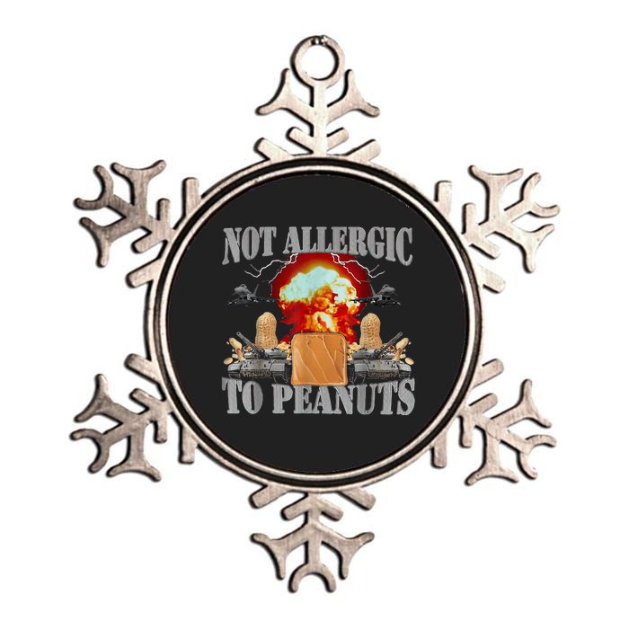 Funny Weird Meme Not Allergic To Peanut Cursed Peanut Butter Metallic Star Ornament