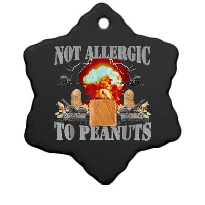 Funny Weird Meme Not Allergic To Peanut Cursed Peanut Butter Ceramic Star Ornament