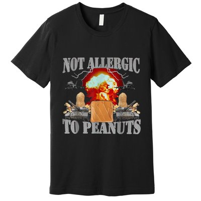 Funny Weird Meme Not Allergic To Peanut Cursed Peanut Butter Premium T-Shirt