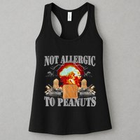 Funny Weird Meme Not Allergic To Peanut Cursed Peanut Butter Womens Tank Top