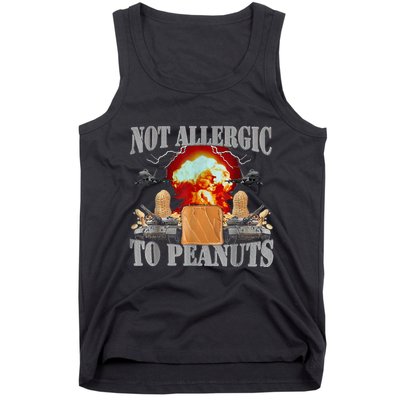 Funny Weird Meme Not Allergic To Peanut Cursed Peanut Butter Tank Top
