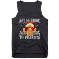 Funny Weird Meme Not Allergic To Peanut Cursed Peanut Butter Tank Top
